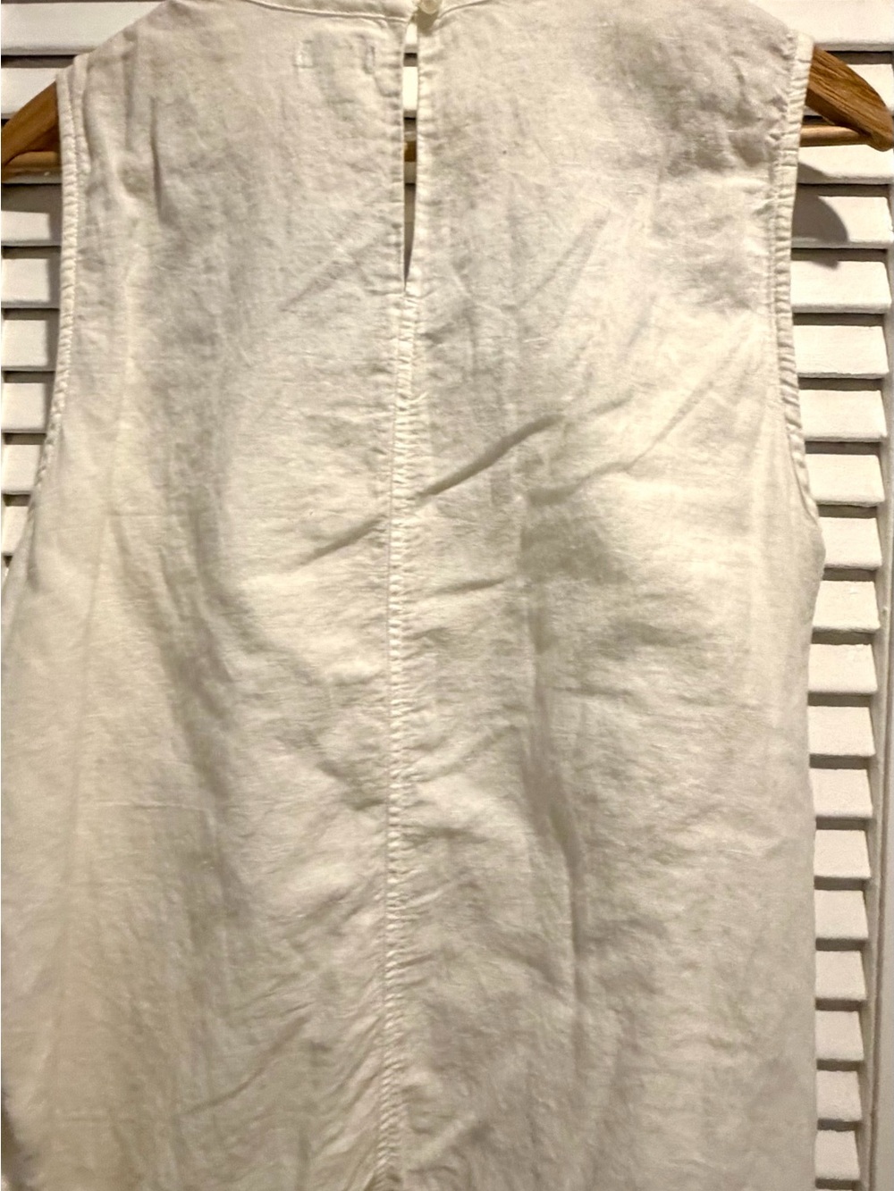 J. Crew White Tank Top with Blue Floral Embroidery - Picture 3 of 3